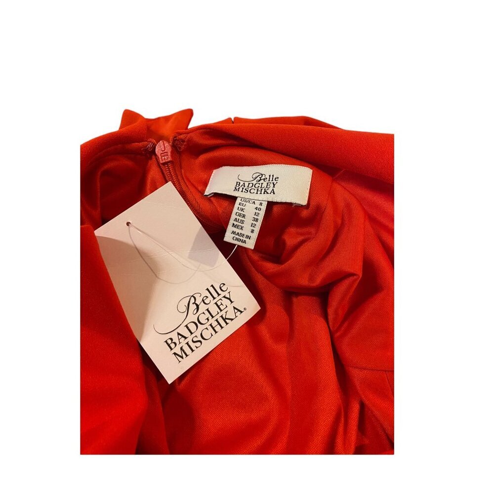Badgley Mishka Bella Camille Gown Red Size 8 NWT Stealth Wealth Formal Glam - Picture 2 of 13